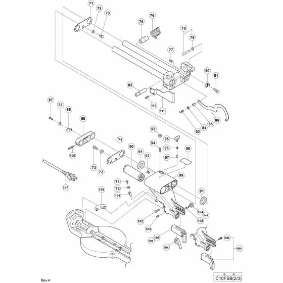 Hitachi C 10FSB CAUTION LABEL (M) Spare Part