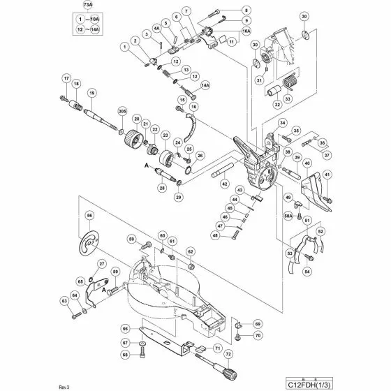 Hitachi C 12FDH BOLT (LEFT HAND) M10 325032 Spare Part