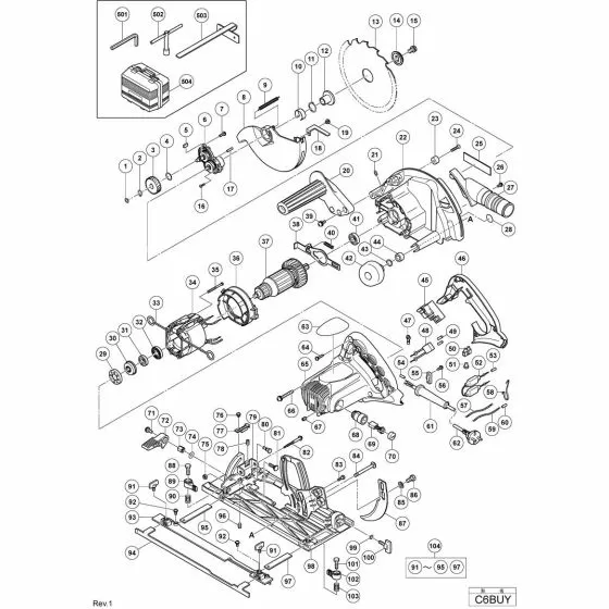 Hitachi C6BUY BEARING HOLDER ASS'Y 330999 Spare Part