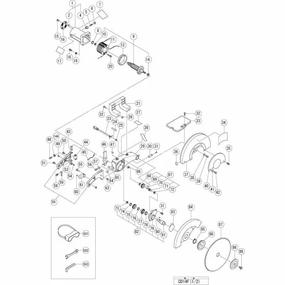 Hitachi CD14F TAPPING SCREW (W/FLANGE) D4X10 (BLACK) 311945 Spare Part