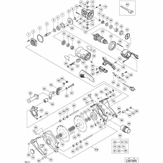 Hitachi CM7MR LOCK PIN 306890 Spare Part