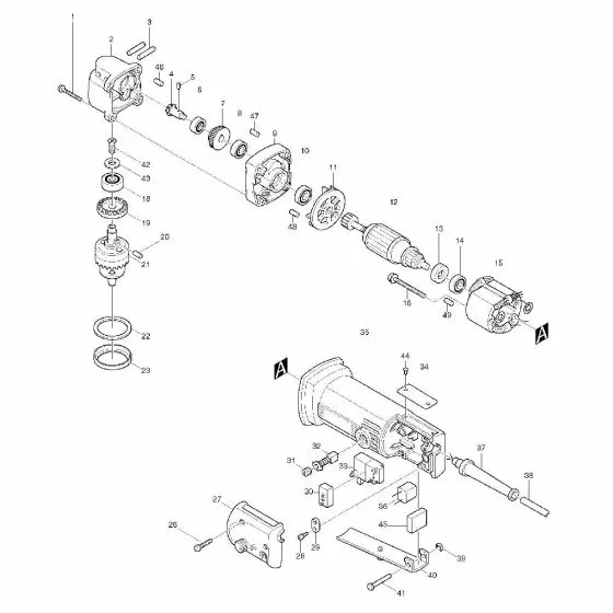 Makita DA3000R Spare Parts List