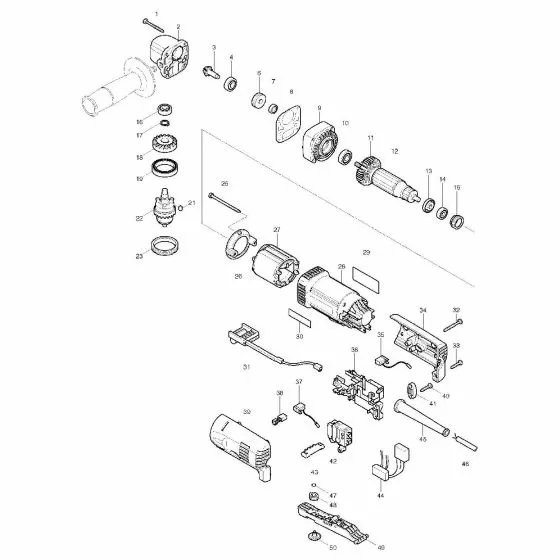 Makita DA3010F Spare Parts List