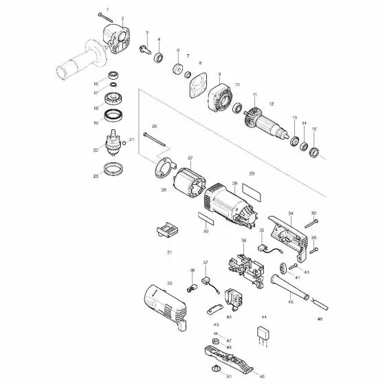 Makita DA3010 Spare Parts List