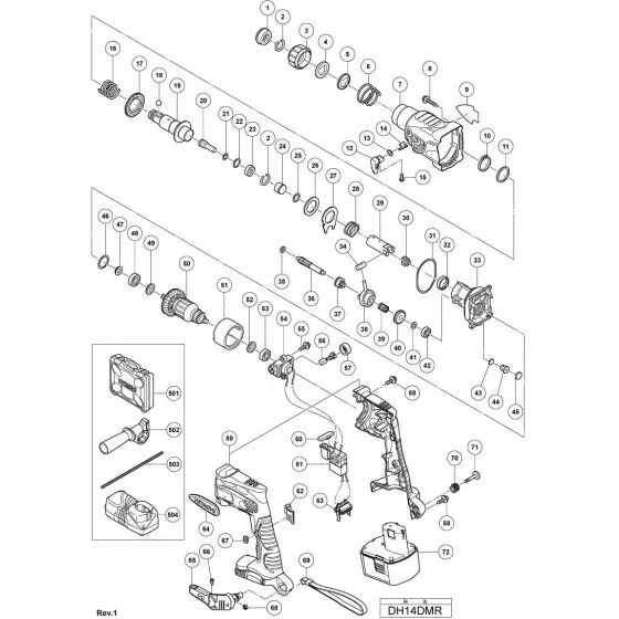 Hitachi DH14DMR ANCHOR SETTING ADAPTER A (SDS+)W1/4X260L 302976 Spare Part