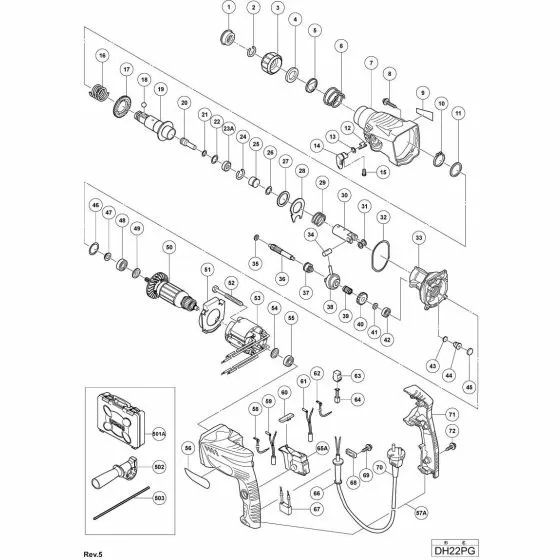 Hitachi DH22PG OUTER RACE 986805 Spare Part