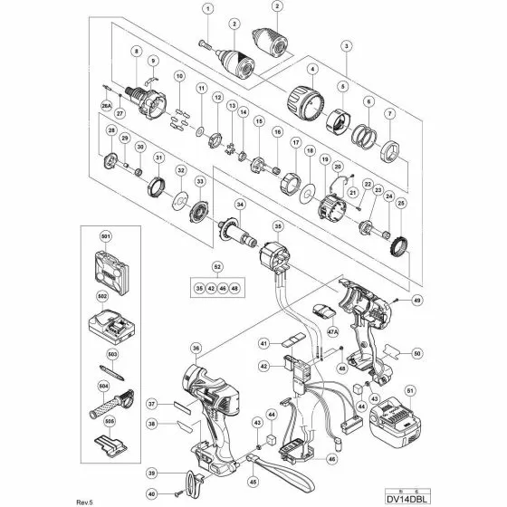 Hitachi DV14DBL MACHINE SCREW (W/SP. WASHER) M3X5 994532 Spare Part