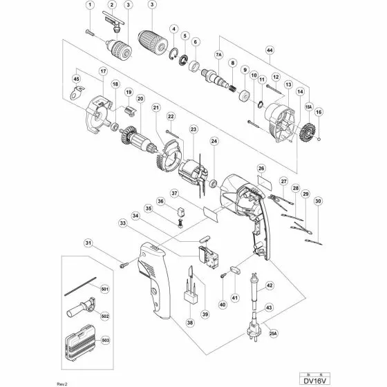 Hitachi DV16V GEAR 323527 Spare Part