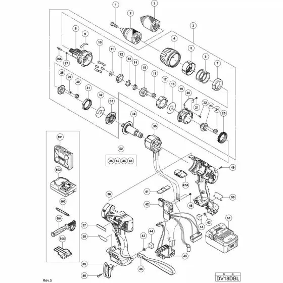 Hitachi DV18DBL SCREW SET M3X12 (4 PCS.) 320087 Spare Part