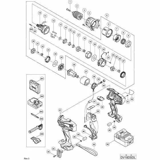 Hitachi DV18DSDL SIDE HANDLE 331906 Spare Part