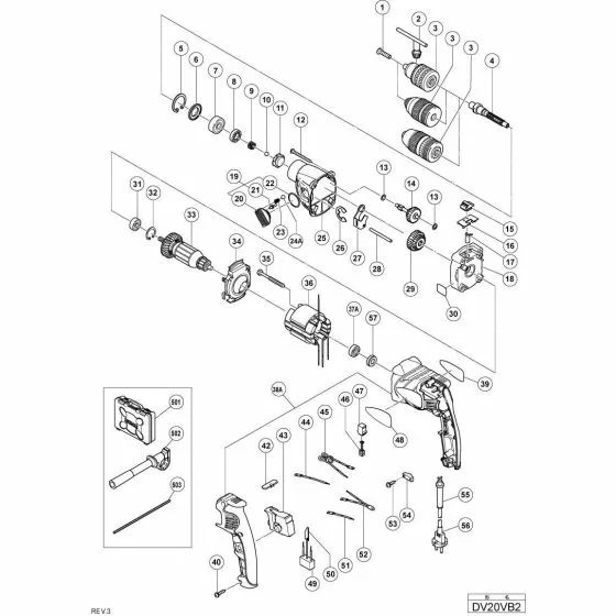 Hitachi DV20VB2 CORD 500247Z Spare Part