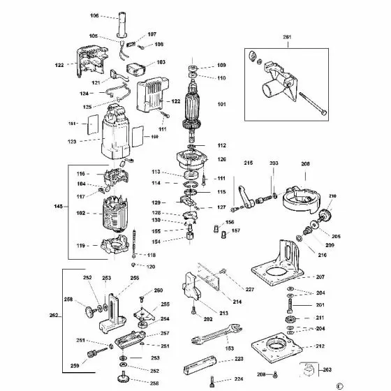 Dewalt DW670 Spare Parts List Type 1 - EU