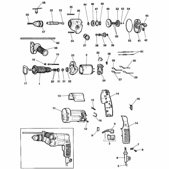 Dewalt DW155 Spare Parts List Type 1