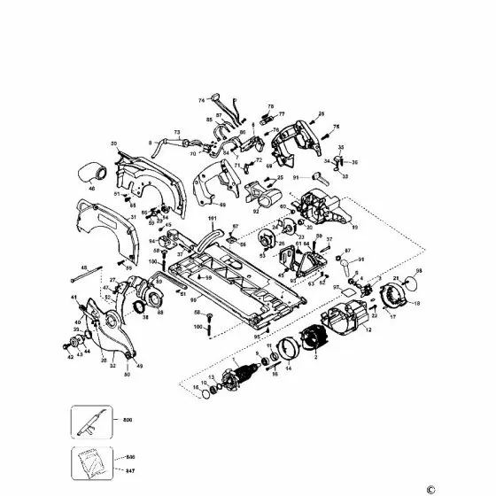 Dewalt DW86 Spare Parts List Type 1