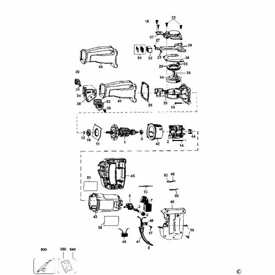 Dewalt DW306K Spare Parts List Type 1