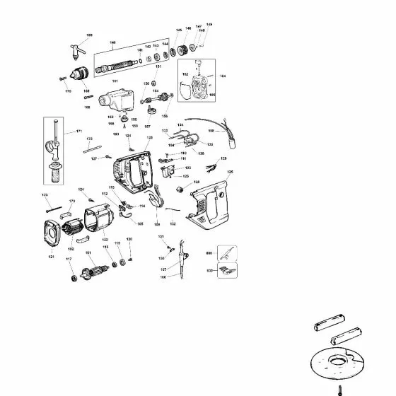 Dewalt DW165 Spare Parts List Type 2