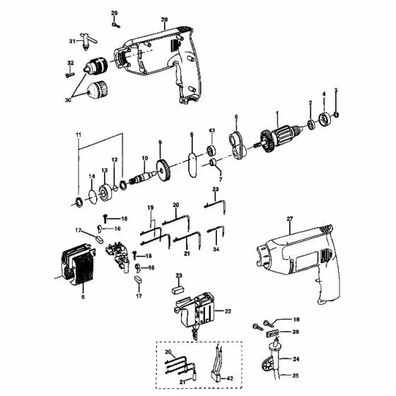 Dewalt DW173 Spare Parts List Type 1