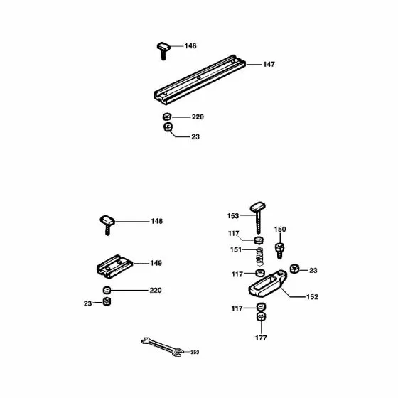 Dewalt DE2010 Spare Parts List Type 1