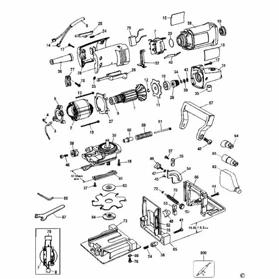 Dewalt DW682K Spare Parts List Type 2