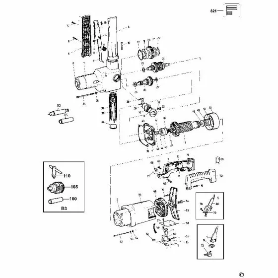 Dewalt DW152 CABLE & PLUG 949770-29 Spare Part Type 2