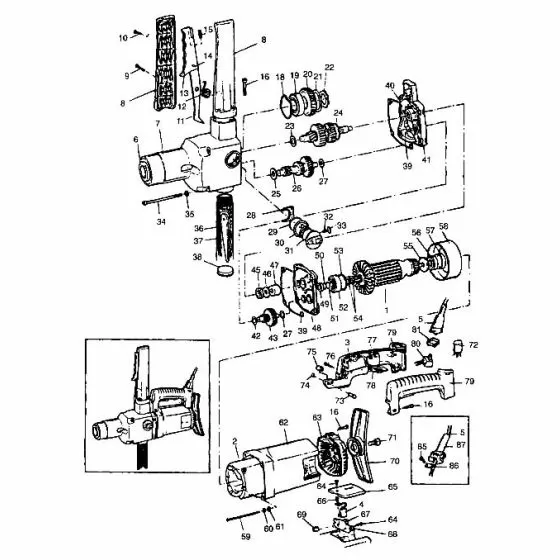 Dewalt DW153 Spare Parts List Type 1