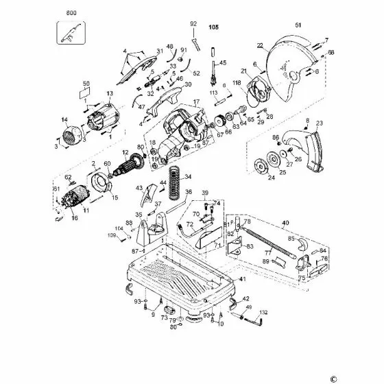 Dewalt DW871 Spare Parts List Type 1