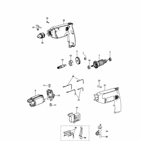 Dewalt DW168 Spare Parts List Type 1