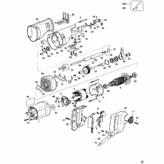 Dewalt DW309 Spare Parts List Type 2