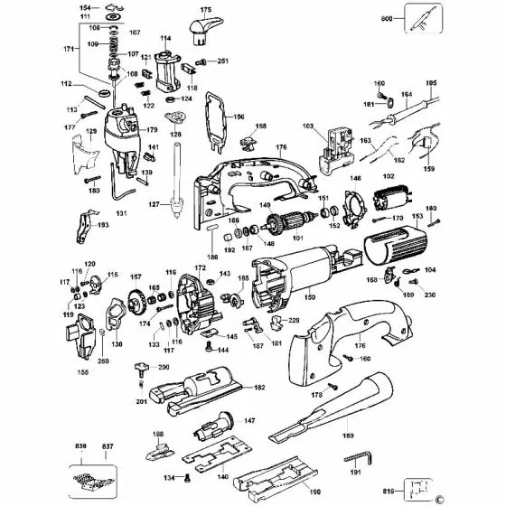 Dewalt DW321 Spare Parts List Type 2