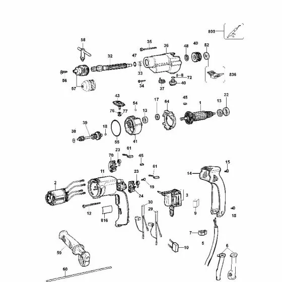 Dewalt DW505 Spare Parts List Type 2