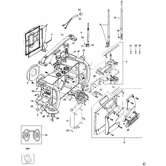 Dewalt DW911 Spare Parts List Type 1