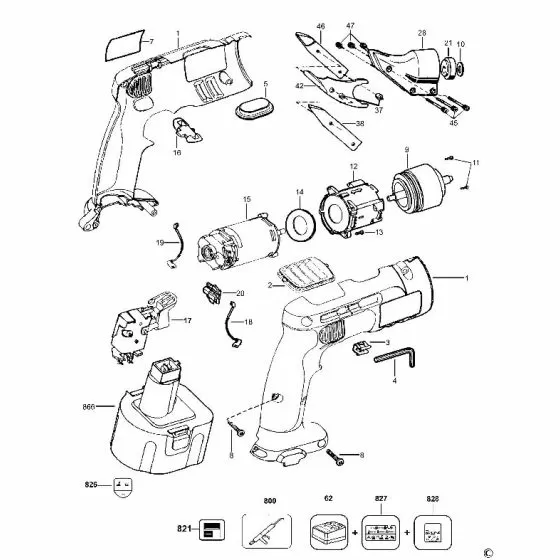 Dewalt DW941K Spare Parts List Type 1