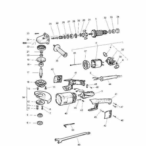 Dewalt DW495 Spare Parts List Type 2