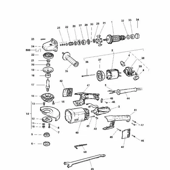 Dewalt DW497 Spare Parts List Type 2