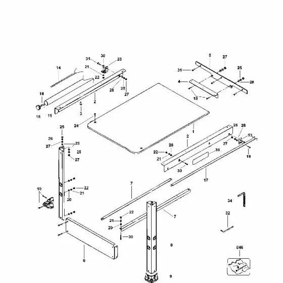 Dewalt DE7464 Spare Parts List Type 1