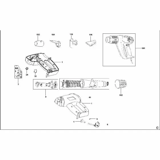 Dewalt DW340K Spare Parts List Type 2