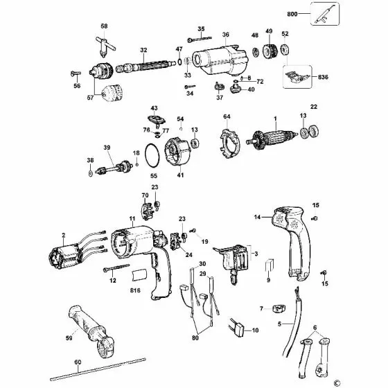 Dewalt DW505 Spare Parts List Type 3