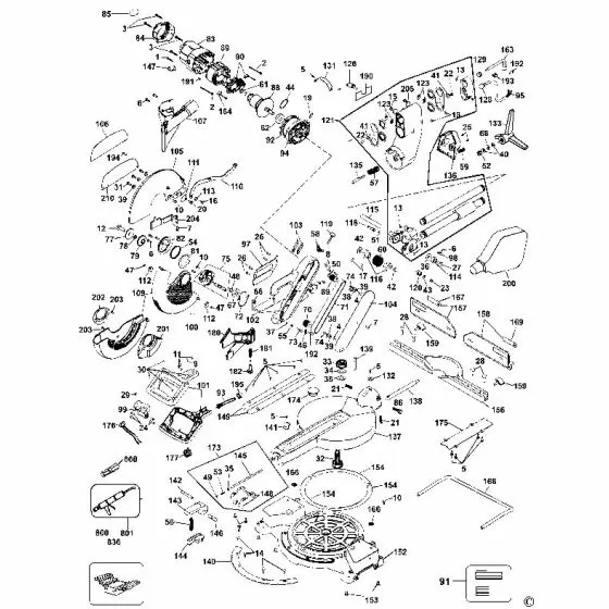 Dewalt DW708 Spare Parts List Type 3