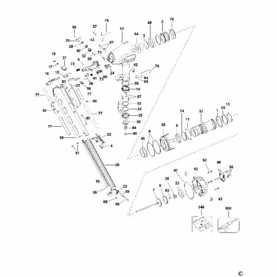 Dewalt D51823 Spare Parts List Type 1