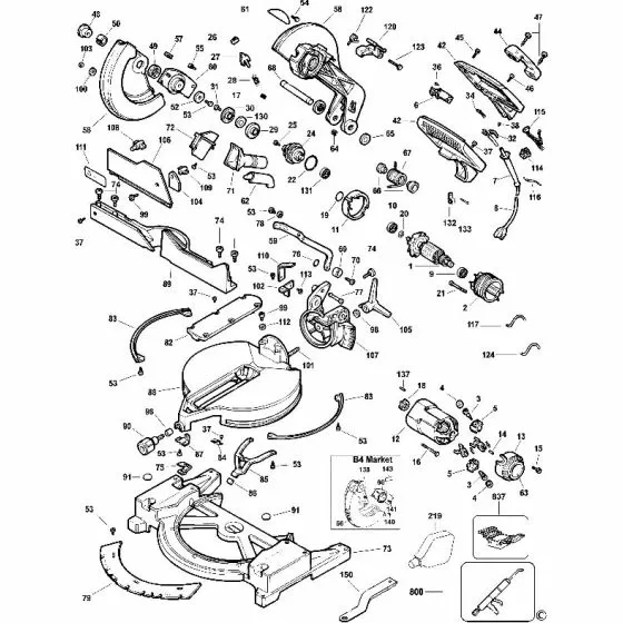 Dewalt DW705 Spare Parts List Type 4