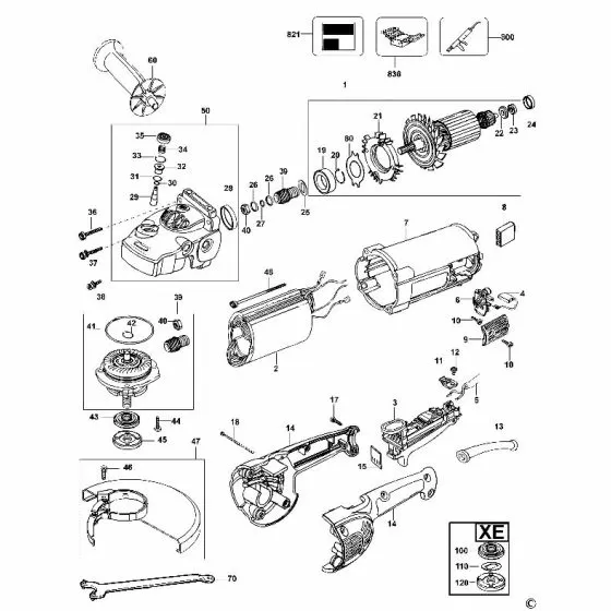 Dewalt D28411 Spare Parts List Type 1