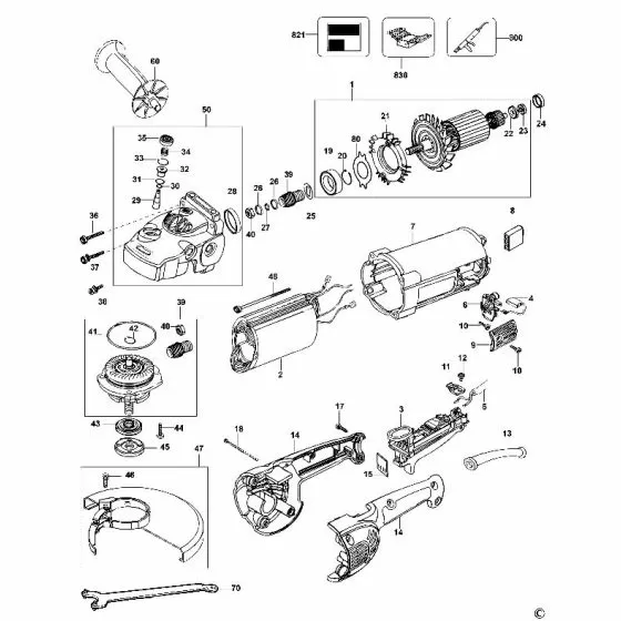 Dewalt D28401 Spare Parts List Type 1