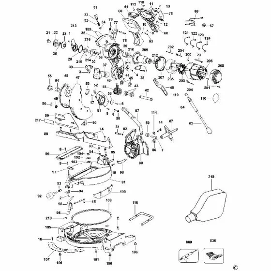 Dewalt DW703 Spare Parts List Type 2