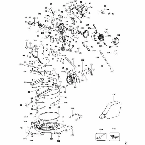 Dewalt DW703 Spare Parts List Type 3