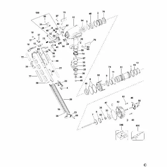 Dewalt D51845 Spare Parts List Type 2