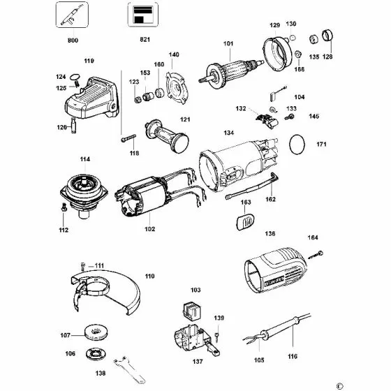 Dewalt D28187 Spare Parts List Type 1