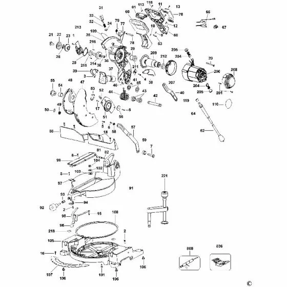 Dewalt DW702 Spare Parts List Type 2