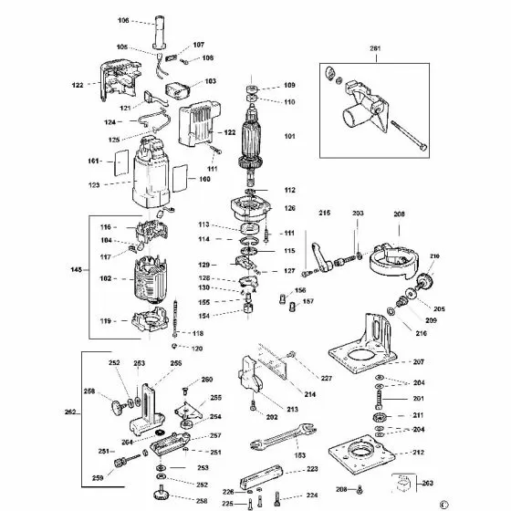 Dewalt DW670K Spare Parts List Type 1