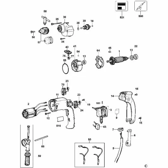 Dewalt DW205 Spare Parts List Type 2