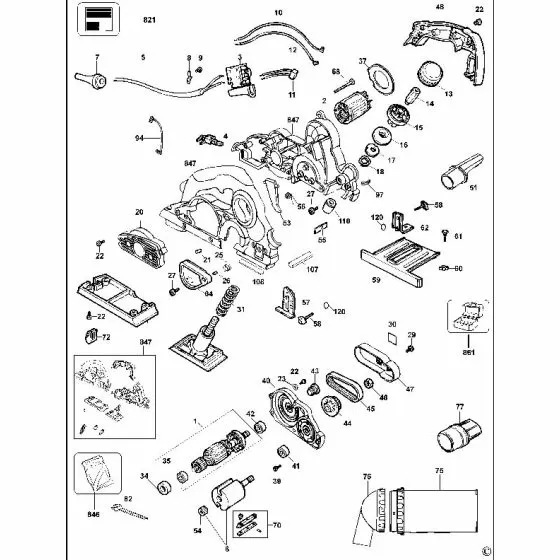 Dewalt D26500 Spare Parts List Type 1